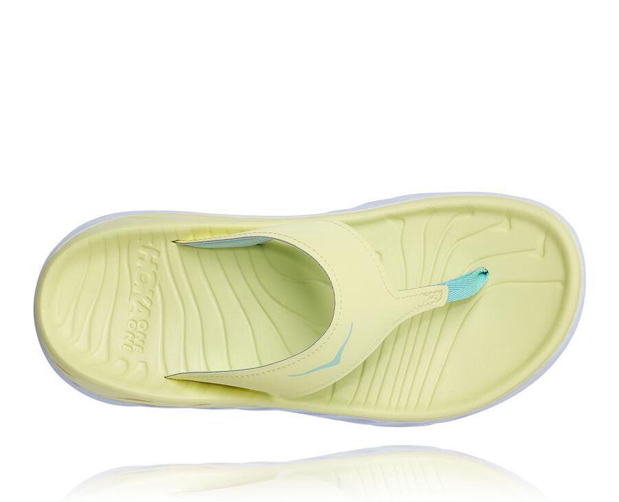 Sandals Womens - Hoka One One ORA Recovery Flip - Yellow/White - RGKZVTC-90